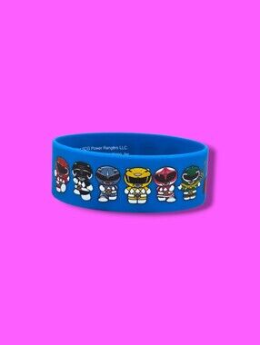 Mighty Morphin Power Rangers Blue Chibi-Style Rangers Wristband